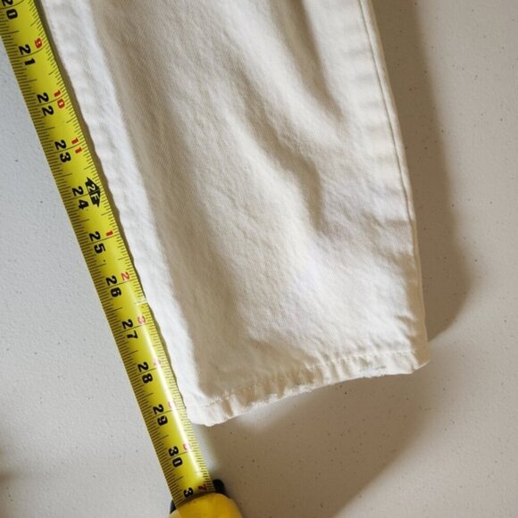 Levis 501 Button Fly Jeans Off White Ripped Straight Leg 100% Cotton No Stretch - Picture 10 of 14